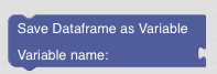 write dataframe to variable block